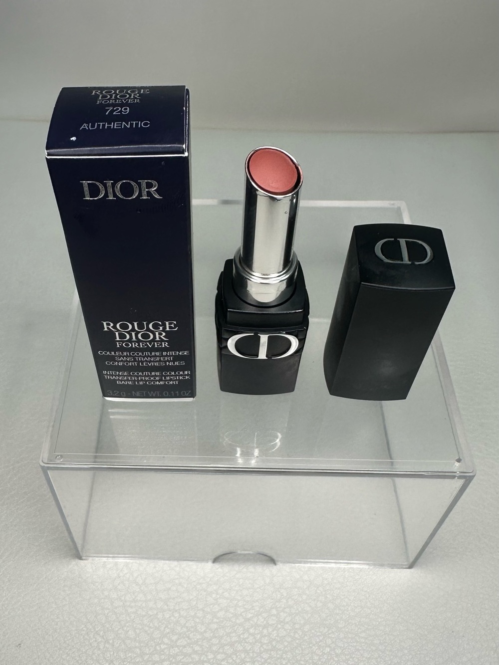 Dior Rouge Dior Forever Lipstick — Pink Coral Shade 729 Authentic